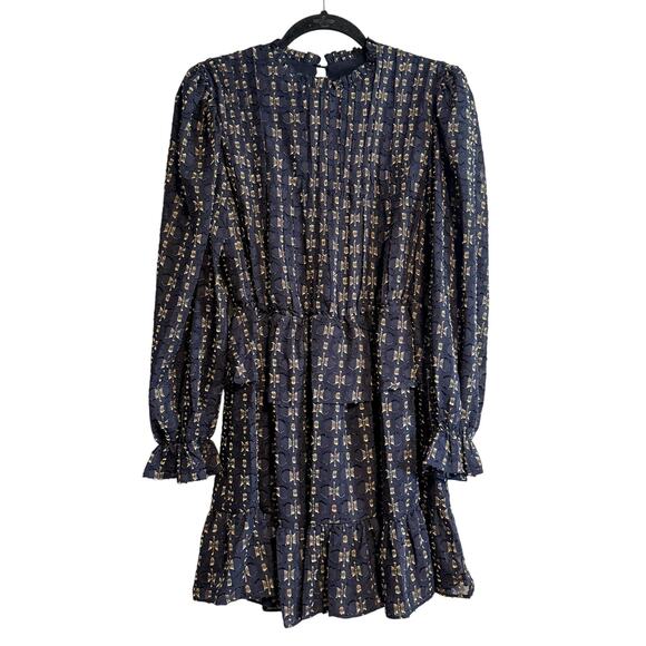 Sfera Collection Metallic Textured Long Sleeve Ruffle Mini Dress NWT Size S - Picture 1 of 16